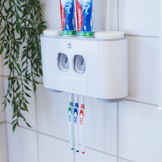 Tandborsthållare - Automatisk tandkrämsdosering - Klicka på bilden för att stänga