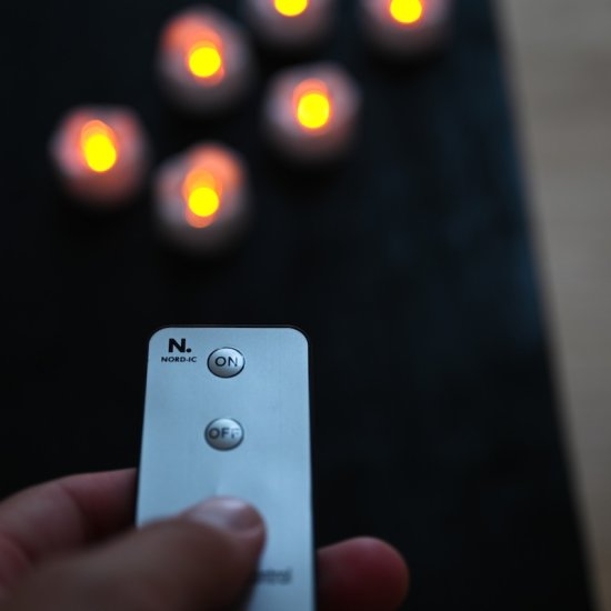 Elektriska blockljus med fjärrkontroll (6-pack) - Klicka på bilden för att stänga