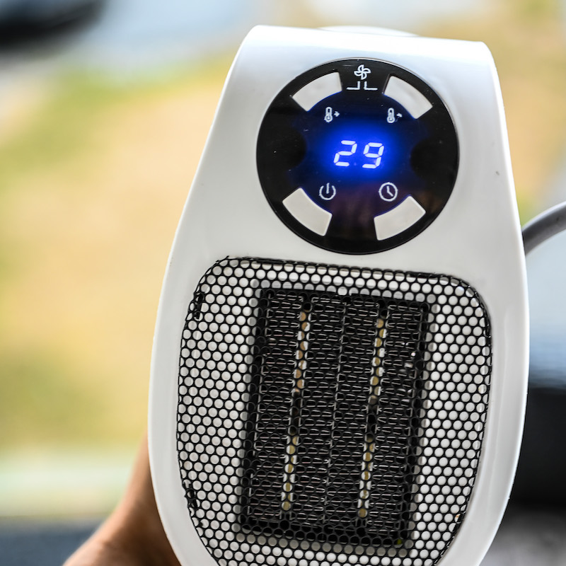 Portabel värmare med temperaturmonitor