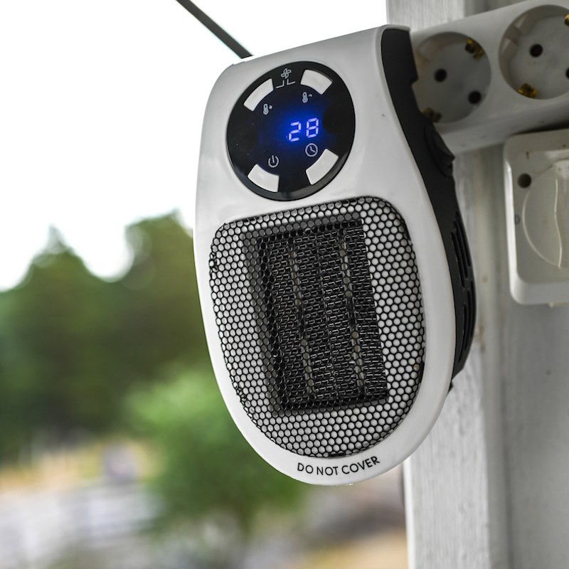 Portabel värmare med temperaturmonitor