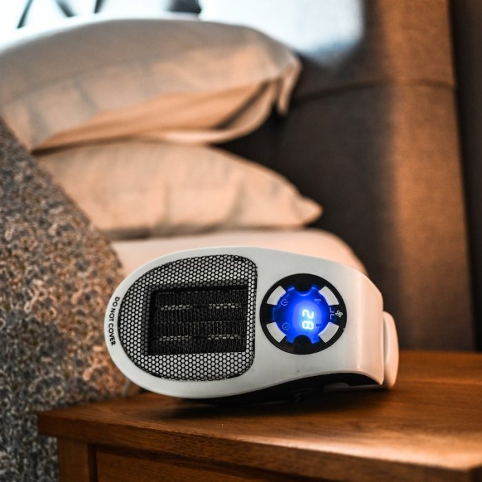 Portabel värmare med temperaturmonitor