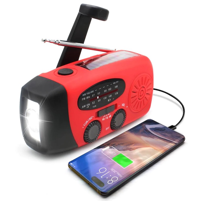 Vevradio med Solceller & Powerbank