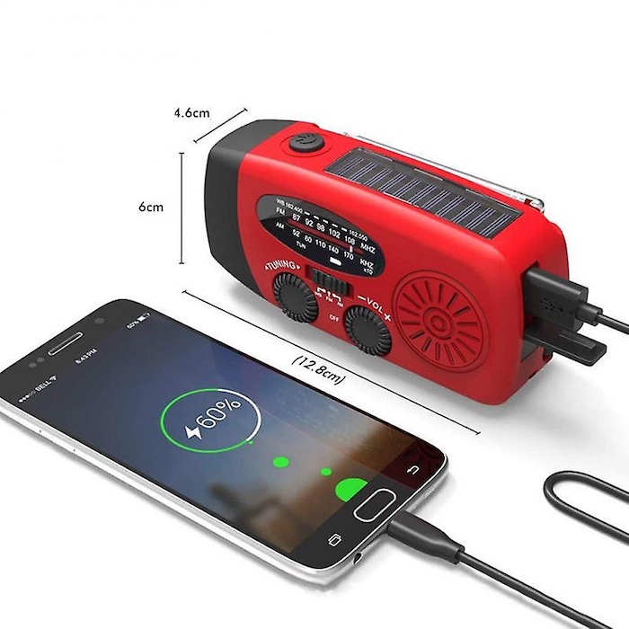 Vevradio med Solceller & Powerbank